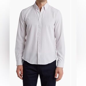 Denim & Flower White Geometric Button Down Shirt: Eligible $3/25 Bundle!